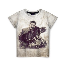 Детская футболка 3D с принтом Сталин 2 в Санкт-Петербурге, 100% гипоаллергенный полиэфир | прямой крой, круглый вырез горловины, длина до линии бедер, чуть спущенное плечо, ткань немного тянется | знаменитости | иосиф сталин | ретро | ссср