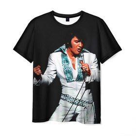 Мужская футболка 3D с принтом Элвис 3 в Санкт-Петербурге, 100% полиэфир | прямой крой, круглый вырез горловины, длина до линии бедер | elvis presley | rock n roll | музыка | ретро | рок н ролл | элвис пресли