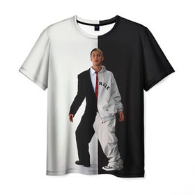 Мужская футболка 3D с принтом Эминем 2 в Санкт-Петербурге, 100% полиэфир | прямой крой, круглый вырез горловины, длина до линии бедер | eminem | music | rap | музыка | реп | рэп | эминем