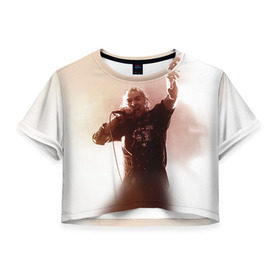 Женская футболка 3D укороченная с принтом Горшок в Санкт-Петербурге, 100% полиэстер | круглая горловина, длина футболки до линии талии, рукава с отворотами | король и шут