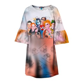 Детское платье 3D с принтом Король и Шут в Санкт-Петербурге, 100% полиэстер | прямой силуэт, чуть расширенный к низу. Круглая горловина, на рукавах — воланы | король и шут