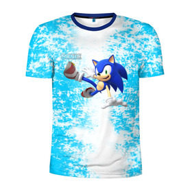 Мужская футболка 3D спортивная с принтом Sonic в Санкт-Петербурге, 100% полиэстер с улучшенными характеристиками | приталенный силуэт, круглая горловина, широкие плечи, сужается к линии бедра | sonic | еж | игра | соник