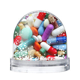 Водяной шар с принтом Pills в Санкт-Петербурге, Пластик | Изображение внутри шара печатается на глянцевой фотобумаге с двух сторон | пилюли | флу