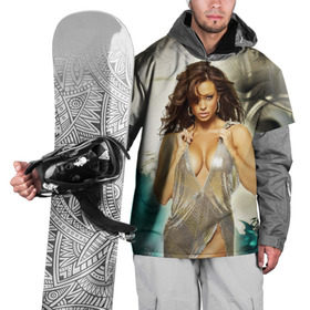 Накидка на куртку 3D с принтом Девушка в кольчуге в Санкт-Петербурге, 100% полиэстер |  | Тематика изображения на принте: взгляд | девушка | кольчуга | красивая | модель