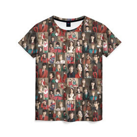 Женская футболка 3D с принтом K-pop коллаж в Санкт-Петербурге, 100% полиэфир ( синтетическое хлопкоподобное полотно) | прямой крой, круглый вырез горловины, длина до линии бедер | cl корея | k pop | айдолы | девушки | коллаж