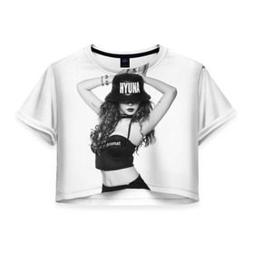 Женская футболка 3D укороченная с принтом K-pop девушка в Санкт-Петербурге, 100% полиэстер | круглая горловина, длина футболки до линии талии, рукава с отворотами | cl корея | k pop | айдолы | девушка
