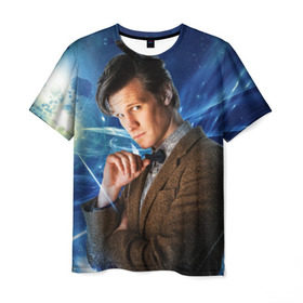 Мужская футболка 3D с принтом 11th Doctor Who в Санкт-Петербурге, 100% полиэфир | прямой крой, круглый вырез горловины, длина до линии бедер | doctor who | matt | smith | tardis | временной поток | доктор кто | мэтт | смит | тардис