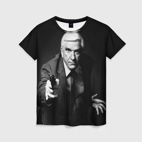 Женская футболка 3D с принтом Лесли Нильсен в Санкт-Петербурге, 100% полиэфир ( синтетическое хлопкоподобное полотно) | прямой крой, круглый вырез горловины, длина до линии бедер | актер | лесли нильсен