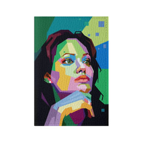 Обложка для паспорта матовая кожа с принтом Анджелина Джоли в Санкт-Петербурге, натуральная матовая кожа | размер 19,3 х 13,7 см; прозрачные пластиковые крепления | angelina jolie | актриса | анджелина джоли | звезда | знаменитость | кино | поп арт | символ