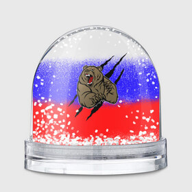 Водяной шар с принтом Свирепый медведь в Санкт-Петербурге, Пластик | Изображение внутри шара печатается на глянцевой фотобумаге с двух сторон | русь