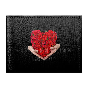 Обложка для студенческого билета с принтом Сердце в руках в Санкт-Петербурге, натуральная кожа | Размер: 11*8 см; Печать на всей внешней стороне | 8 марта | любовь | подарок | праздник | розы | руки | сердце