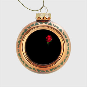 Стеклянный ёлочный шар с принтом Розы за спиной в Санкт-Петербурге, Стекло | Диаметр: 80 мм | за спиной | любовь | подарок | роза | розы | сюрприз | цветы | чувства