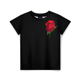 Детская футболка 3D с принтом Розы за спиной в Санкт-Петербурге, 100% гипоаллергенный полиэфир | прямой крой, круглый вырез горловины, длина до линии бедер, чуть спущенное плечо, ткань немного тянется | за спиной | любовь | подарок | роза | розы | сюрприз | цветы | чувства