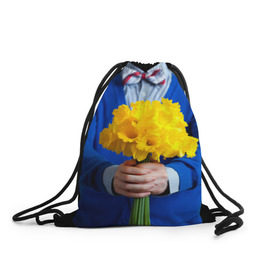 Рюкзак-мешок 3D с принтом Цветы в руках в Санкт-Петербурге, 100% полиэстер | плотность ткани — 200 г/м2, размер — 35 х 45 см; лямки — толстые шнурки, застежка на шнуровке, без карманов и подкладки | бабочка