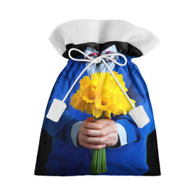 Подарочный 3D мешок с принтом Цветы в руках в Санкт-Петербурге, 100% полиэстер | Размер: 29*39 см | бабочка