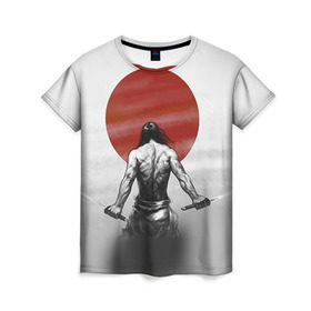 Женская футболка 3D с принтом Самурай 1 в Санкт-Петербурге, 100% полиэфир ( синтетическое хлопкоподобное полотно) | прямой крой, круглый вырез горловины, длина до линии бедер | борьба | воин | единоборства | путь воина | самураи | самурай
