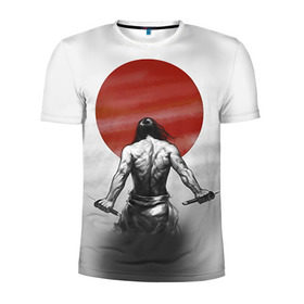 Мужская футболка 3D спортивная с принтом Самурай 1 в Санкт-Петербурге, 100% полиэстер с улучшенными характеристиками | приталенный силуэт, круглая горловина, широкие плечи, сужается к линии бедра | борьба | воин | единоборства | путь воина | самураи | самурай