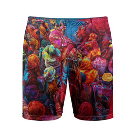 Мужские шорты 3D спортивные с принтом Индуистский фестиваль красок Х в Санкт-Петербурге,  |  | 
