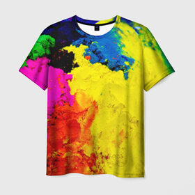 Мужская футболка 3D с принтом Индуистский фестиваль красок в Санкт-Петербурге, 100% полиэфир | прямой крой, круглый вырез горловины, длина до линии бедер | festival | festival of colors | holi | весны | индия | индуистский фестиваль | краски | красок | холи