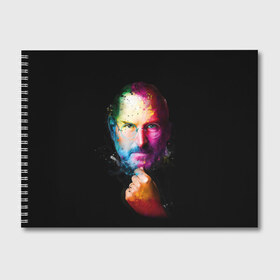 Альбом для рисования с принтом Стив Джобс в Санкт-Петербурге, 100% бумага
 | матовая бумага, плотность 200 мг. | Тематика изображения на принте: apple | знаменитость | лидер | очки | поп арт | портрет | рука | стив джобс | яблоко