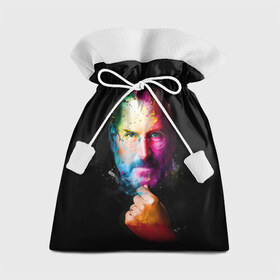 Подарочный 3D мешок с принтом Стив Джобс в Санкт-Петербурге, 100% полиэстер | Размер: 29*39 см | apple | знаменитость | лидер | очки | поп арт | портрет | рука | стив джобс | яблоко