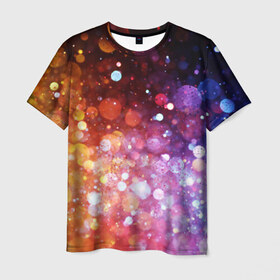 Мужская футболка 3D с принтом Брызги в Санкт-Петербурге, 100% полиэфир | прямой крой, круглый вырез горловины, длина до линии бедер | брызги | радуга | свет | спектр | цвет | цвета | яркие