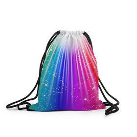 Рюкзак-мешок 3D с принтом Солнце в Санкт-Петербурге, 100% полиэстер | плотность ткани — 200 г/м2, размер — 35 х 45 см; лямки — толстые шнурки, застежка на шнуровке, без карманов и подкладки | обстракция | радуга | свет | солнце | спектр | цвет | цвета | яркие