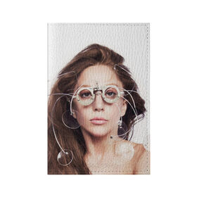 Обложка для паспорта матовая кожа с принтом Lady Gaga в Санкт-Петербурге, натуральная матовая кожа | размер 19,3 х 13,7 см; прозрачные пластиковые крепления | Тематика изображения на принте: 