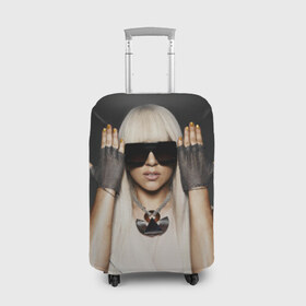 Чехол для чемодана 3D с принтом Lady Gaga в Санкт-Петербурге, 86% полиэфир, 14% спандекс | двустороннее нанесение принта, прорези для ручек и колес | lady gaga | блондинка | звезда | знаменитость | леди гаага | очки | певица | поп | эпатаж | эпатажная
