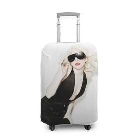 Чехол для чемодана 3D с принтом Lady Gaga в Санкт-Петербурге, 86% полиэфир, 14% спандекс | двустороннее нанесение принта, прорези для ручек и колес | Тематика изображения на принте: lady gaga | блондинка | звезда | знаменитость | леди гаага | певица | поп | эпатаж | эпатажная