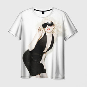 Мужская футболка 3D с принтом Lady Gaga в Санкт-Петербурге, 100% полиэфир | прямой крой, круглый вырез горловины, длина до линии бедер | lady gaga | блондинка | звезда | знаменитость | леди гаага | певица | поп | эпатаж | эпатажная