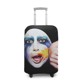 Чехол для чемодана 3D с принтом Lady Gaga в Санкт-Петербурге, 86% полиэфир, 14% спандекс | двустороннее нанесение принта, прорези для ручек и колес | lady gaga | взгляд | звезда | знаменитость | леди гаага | певица | поп | портрет | эпатаж | эпатажная