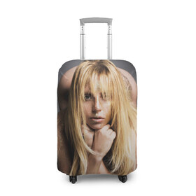 Чехол для чемодана 3D с принтом Lady Gaga в Санкт-Петербурге, 86% полиэфир, 14% спандекс | двустороннее нанесение принта, прорези для ручек и колес | 
