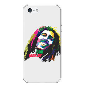 Чехол силиконовый для Телефон Apple iPhone 5/5S с принтом Bob Marley в Санкт-Петербурге, Силикон | Область печати: задняя сторона чехла, без боковых панелей | 2016 | арт | дизайн | зд | объем | поп | портреты