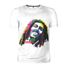 Мужская футболка 3D спортивная с принтом Bob Marley в Санкт-Петербурге, 100% полиэстер с улучшенными характеристиками | приталенный силуэт, круглая горловина, широкие плечи, сужается к линии бедра | 2016 | арт | дизайн | зд | объем | поп | портреты