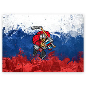 Поздравительная открытка с принтом Хоккей 2 в Санкт-Петербурге, 100% бумага | плотность бумаги 280 г/м2, матовая, на обратной стороне линовка и место для марки
 | nhl | нхл | хоккеист | хоккей