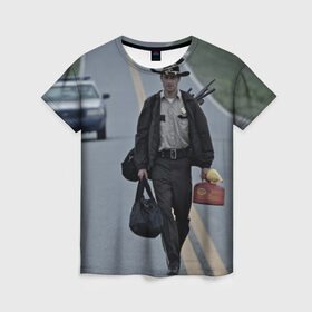 Женская футболка 3D с принтом Рик Граймс в Санкт-Петербурге, 100% полиэфир ( синтетическое хлопкоподобное полотно) | прямой крой, круглый вырез горловины, длина до линии бедер | зомби