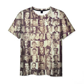 Мужская футболка 3D с принтом Звёзды Голливуда в Санкт-Петербурге, 100% полиэфир | прямой крой, круглый вырез горловины, длина до линии бедер | cinema | hollywood | актёры | герой | знаменитости | кино | кинозвёзды | кумир | любимец | оскар