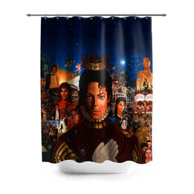 Штора 3D для ванной с принтом Michael Jackson в Санкт-Петербурге, 100% полиэстер | плотность материала — 100 г/м2. Стандартный размер — 146 см х 180 см. По верхнему краю — пластиковые люверсы для креплений. В комплекте 10 пластиковых колец | майкл джексон