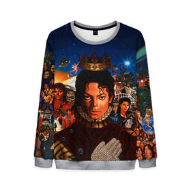 Мужской свитшот 3D с принтом Michael Jackson в Санкт-Петербурге, 100% полиэстер с мягким внутренним слоем | круглый вырез горловины, мягкая резинка на манжетах и поясе, свободная посадка по фигуре | майкл джексон