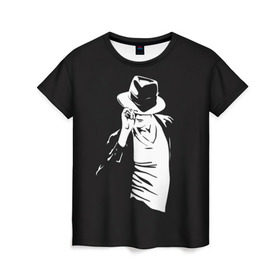 Женская футболка 3D с принтом Michael Jackson в Санкт-Петербурге, 100% полиэфир ( синтетическое хлопкоподобное полотно) | прямой крой, круглый вырез горловины, длина до линии бедер | Тематика изображения на принте: майкл джексон