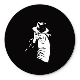 Коврик круглый с принтом Michael Jackson в Санкт-Петербурге, резина и полиэстер | круглая форма, изображение наносится на всю лицевую часть | Тематика изображения на принте: майкл джексон
