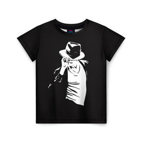 Детская футболка 3D с принтом Michael Jackson в Санкт-Петербурге, 100% гипоаллергенный полиэфир | прямой крой, круглый вырез горловины, длина до линии бедер, чуть спущенное плечо, ткань немного тянется | майкл джексон