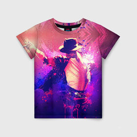 Детская футболка 3D с принтом Michael Jackson в Санкт-Петербурге, 100% гипоаллергенный полиэфир | прямой крой, круглый вырез горловины, длина до линии бедер, чуть спущенное плечо, ткань немного тянется | джексон | майкл