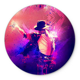 Коврик круглый с принтом Michael Jackson в Санкт-Петербурге, резина и полиэстер | круглая форма, изображение наносится на всю лицевую часть | Тематика изображения на принте: джексон | майкл