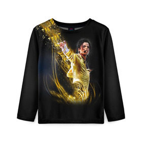 Детский лонгслив 3D с принтом Michael Jackson в Санкт-Петербурге, 100% полиэстер | длинные рукава, круглый вырез горловины, полуприлегающий силуэт
 | майкл джексон