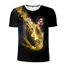 Мужская футболка 3D спортивная с принтом Michael Jackson в Санкт-Петербурге, 100% полиэстер с улучшенными характеристиками | приталенный силуэт, круглая горловина, широкие плечи, сужается к линии бедра | майкл джексон