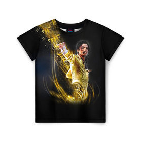 Детская футболка 3D с принтом Michael Jackson в Санкт-Петербурге, 100% гипоаллергенный полиэфир | прямой крой, круглый вырез горловины, длина до линии бедер, чуть спущенное плечо, ткань немного тянется | майкл джексон