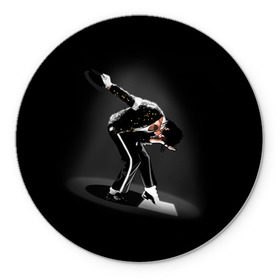 Коврик круглый с принтом Michael Jackson в Санкт-Петербурге, резина и полиэстер | круглая форма, изображение наносится на всю лицевую часть | майкл джексон