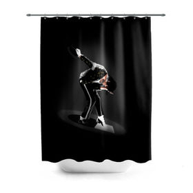 Штора 3D для ванной с принтом Michael Jackson в Санкт-Петербурге, 100% полиэстер | плотность материала — 100 г/м2. Стандартный размер — 146 см х 180 см. По верхнему краю — пластиковые люверсы для креплений. В комплекте 10 пластиковых колец | майкл джексон